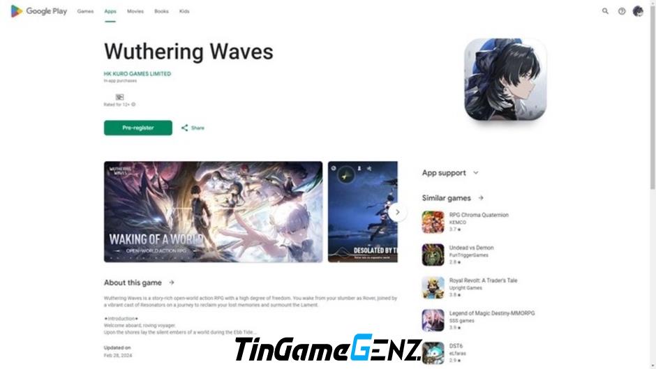 Wuthering Waves ra mắt trước để cạnh tranh với Zenless Zone Zero