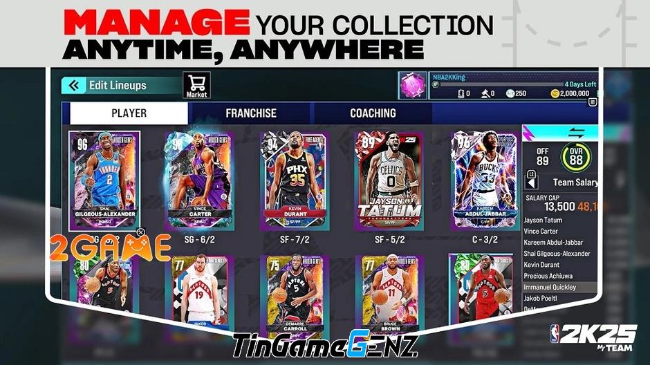 Xây Dựng Đội Hình Mơ Ước Trong NBA 2K25 MyTEAM: Thu Thập Các Ngôi Sao Huyền Thoại!