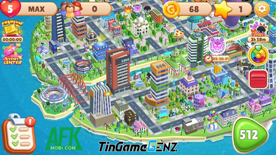 Xây Thành Phố với Puzzle Kim Cương tại Harbor City