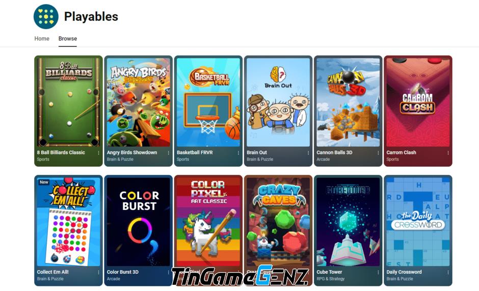 YouTube Playables sắp thử nghiệm nền tảng chơi game mini