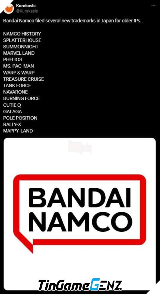 Bandai Namco công bố khả năng tái sinh nhiều trò chơi kinh điển