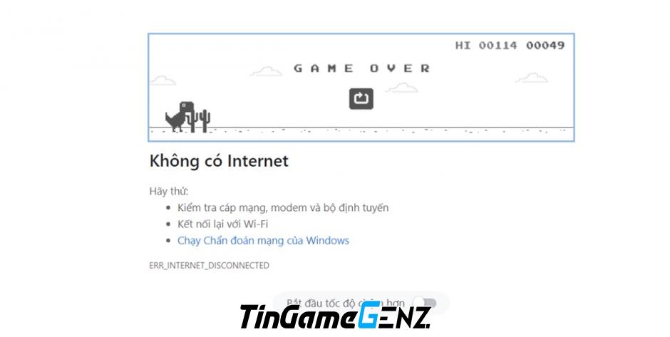 Chơi game khủng long nhảy offline trên trình duyệt miễn phí