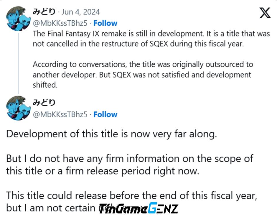 Final Fantasy 9 Remake có thể ra mắt vào cuối năm 2024, không độc quyền PlayStation.