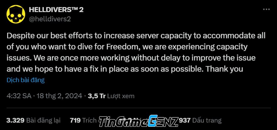 Helldivers 2 gặp vấn đề hệ thống sau thành công ngoài mong đợi