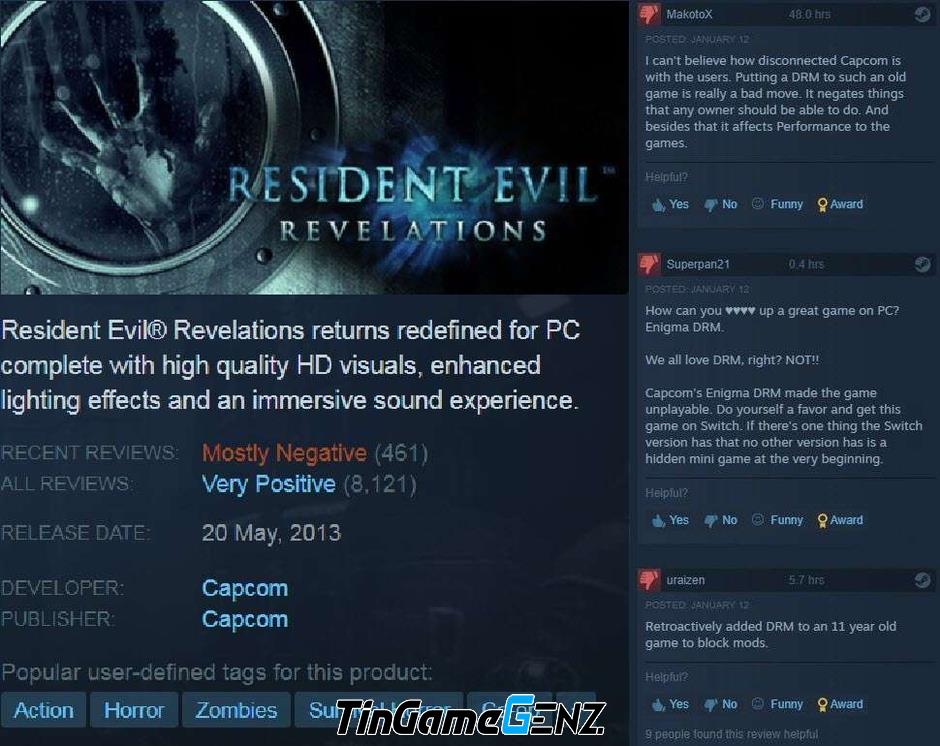 Lý do Resident Evil: Revelations bị đánh giá bất ngờ sau 11 năm ra mắt là gì?