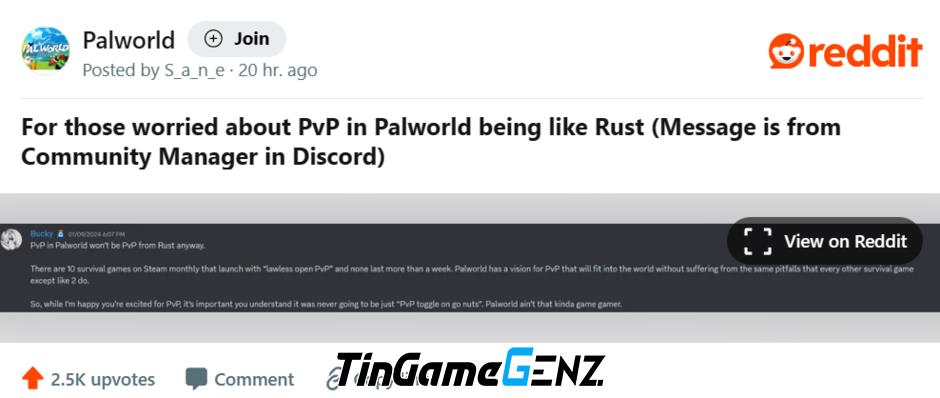 Palworld PvP không sẽ trở thành Rust