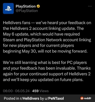 Sony hủy Helldivers 2 sau phản ứng dữ dội từ game thủ