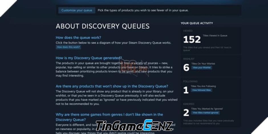 Steam kế hoạch tăng lý do sử dụng Discovery Queue