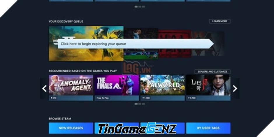 Steam kế hoạch tăng lý do sử dụng Discovery Queue