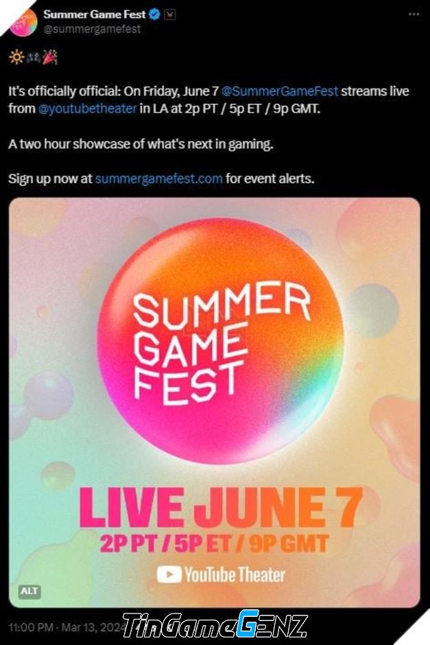 Summer Game Fest 2024 Sẽ Lên Sóng Chính Thức vào Ngày Giờ Nào?