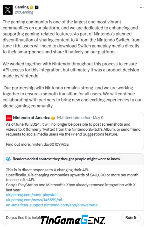 Twitter phản hồi việc Nintendo ngưng hỗ trợ trên Switch